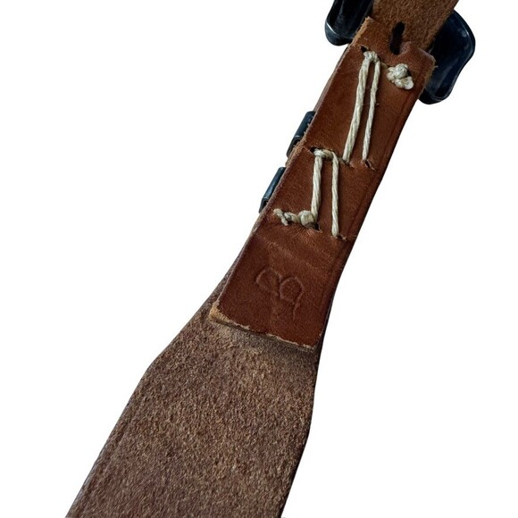 Vintage Sterling Silver Tooled Leather Western Belt womens size XS - Picture 6 of 9